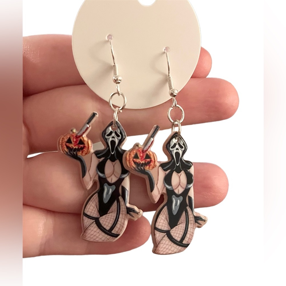 Sexy Spooky Girl Earrings - Halloween